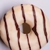 chocolate striped donut on white background